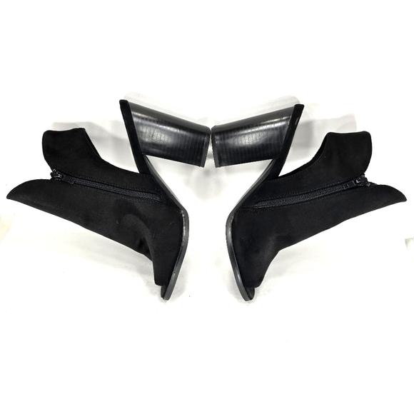 Charlotte Russe Alba Black Vegan Suede, Open Toe, Block Heel Women's Size 7M - Picture 9 of 11
